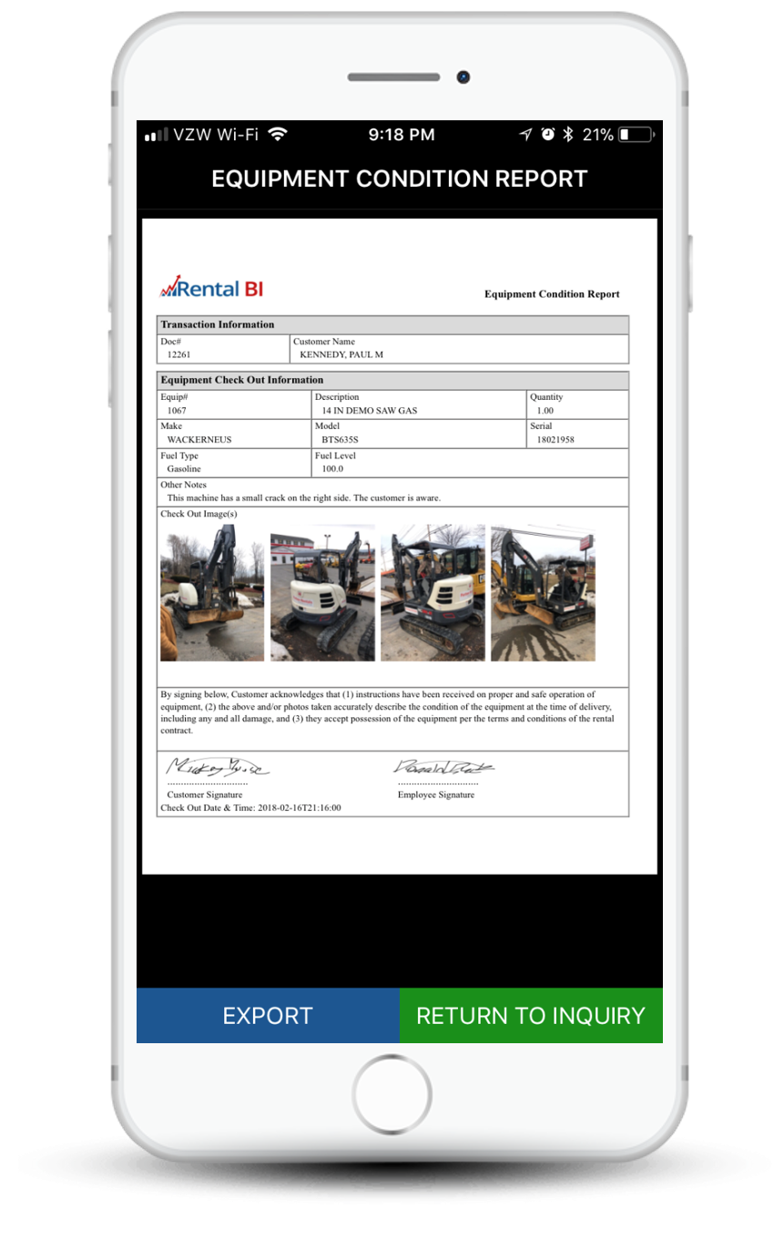 Equipment Condition Report PDF