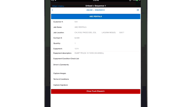 Rental Equipment Condition Reports Mobile App