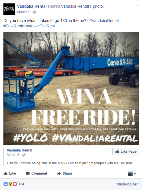 Vandalia Rental Facebook Page