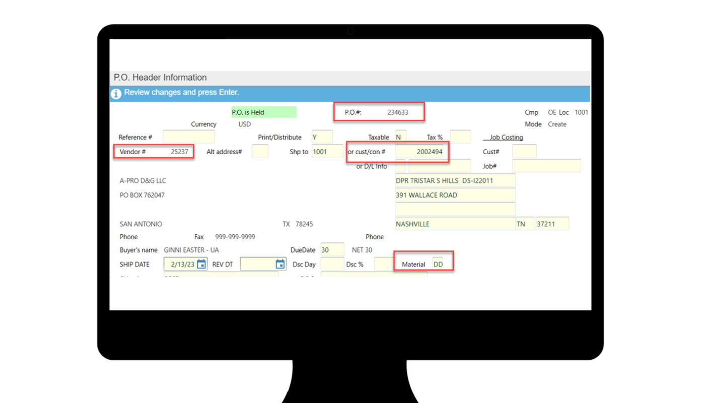 Drop Ship Items from a Purchase Order in InTempo Rental Software